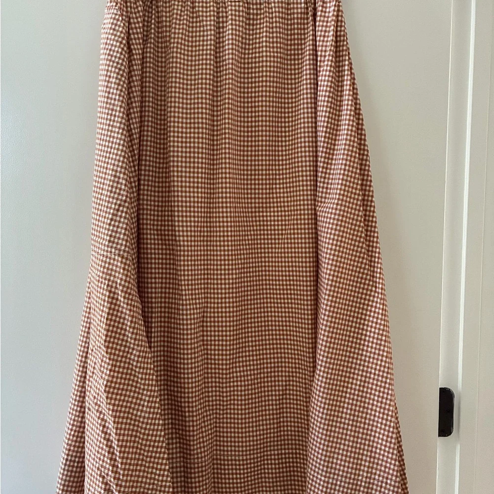 Everlane Brown Gingham Button-Front Maxi Skirt - Women - Picture 2 of 5